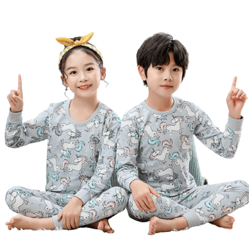 Children's gray unicorn pajamas