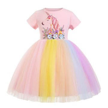 Girl's Rainbow Unicorn Dress - Unicorn