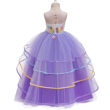 Girl's purple unicorn wedding dress