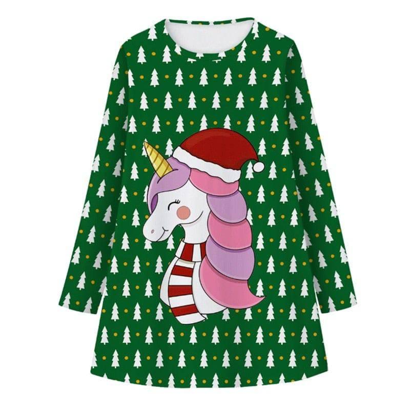 Unicorn Christmas Dress For Girl - Unicorn