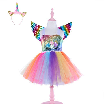 Unicorn costume dress with sequin details