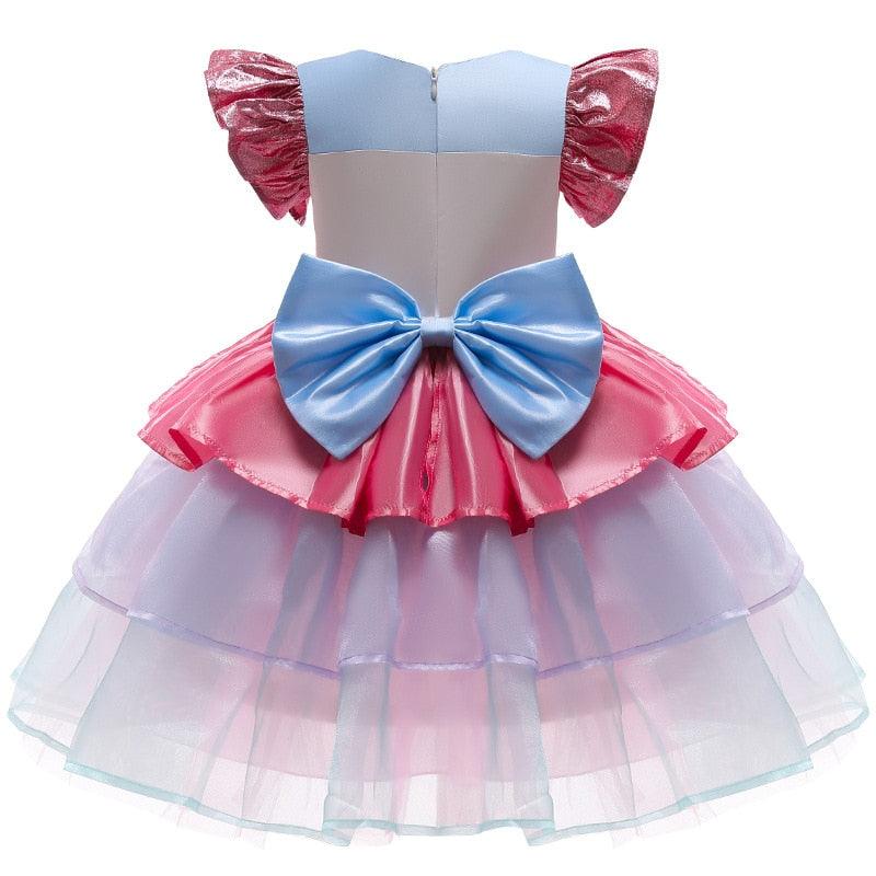 Girl's bi-material unicorn costume dress