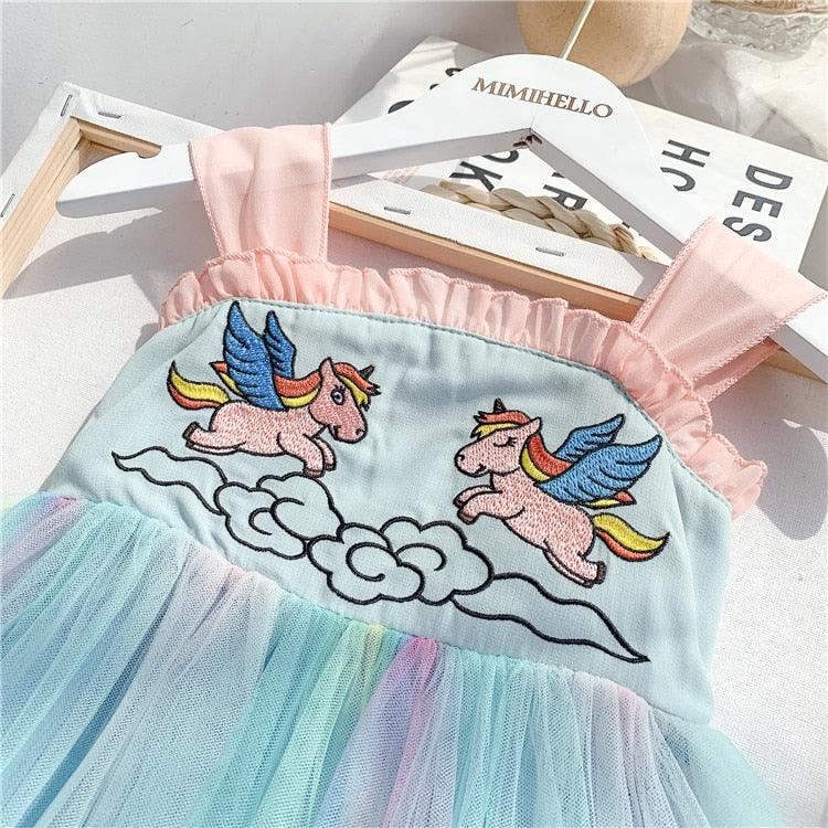 Girl's Flying Unicorns Fancy Dress Dress - Unicorn