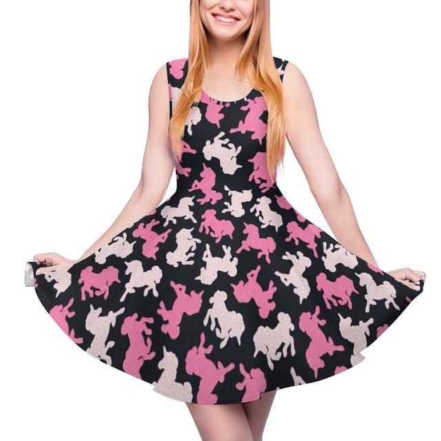 Unicorn Printed Flared Dress - Unicorn