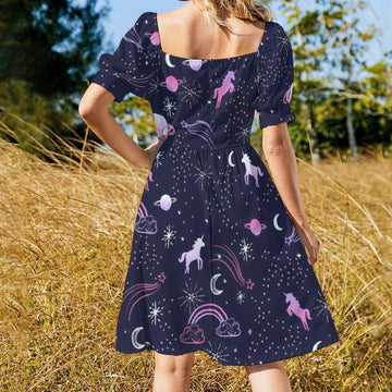Light unicorn blue summer dress