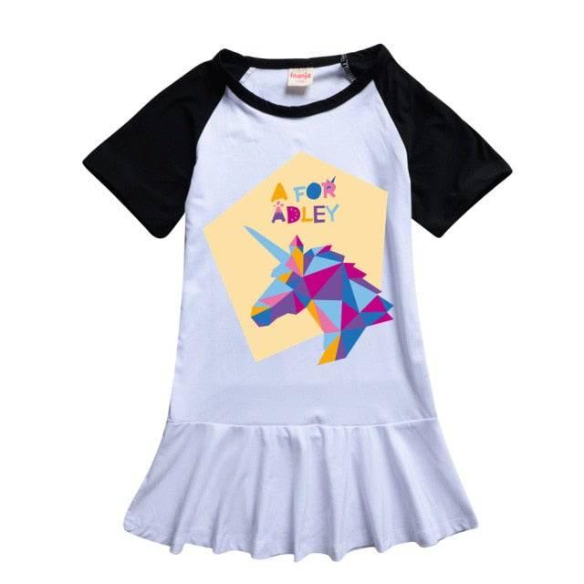 A for ADLEY Girl's Unicorn Dress With Or Without Cap