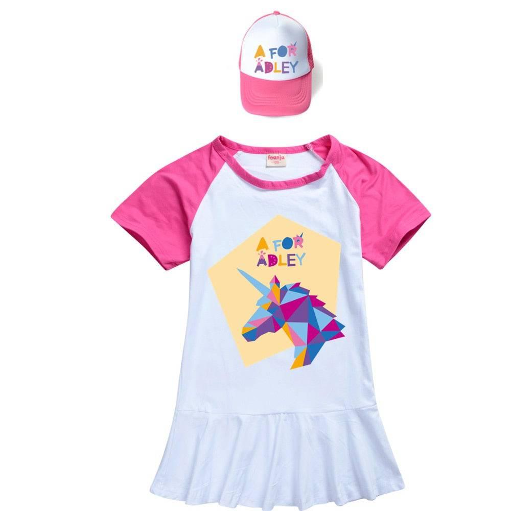 A for ADLEY Vestido de unicornio para niña con o sin gorra - Unicornio
