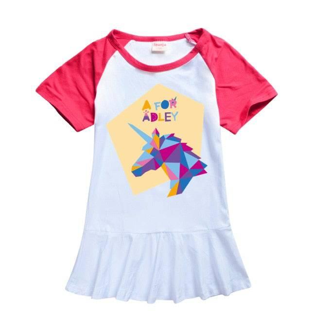 A for ADLEY Girl's Unicorn Dress With Or Without Cap - Unicorn