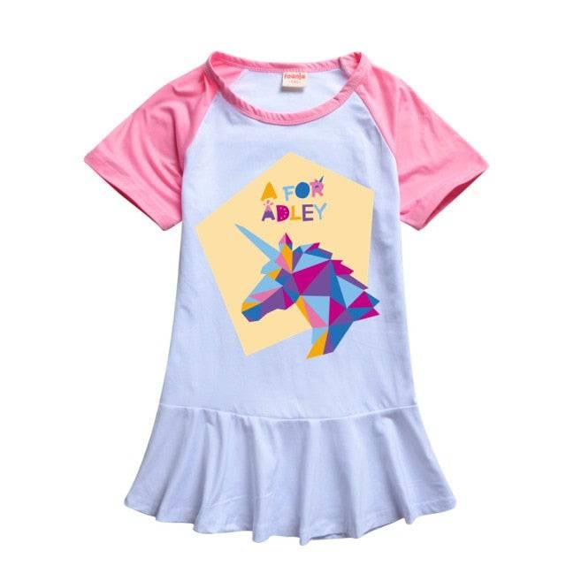 A for ADLEY Girl's Unicorn Dress With Or Without Cap - Unicorn