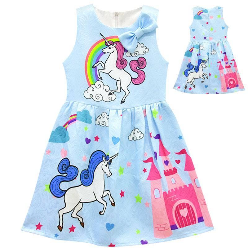 Unicorn Girl's Bow Dress - Unicorn