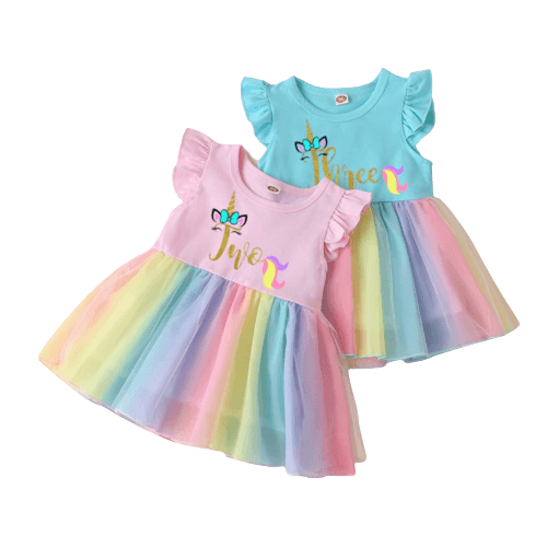Girl birthday unicorn dress