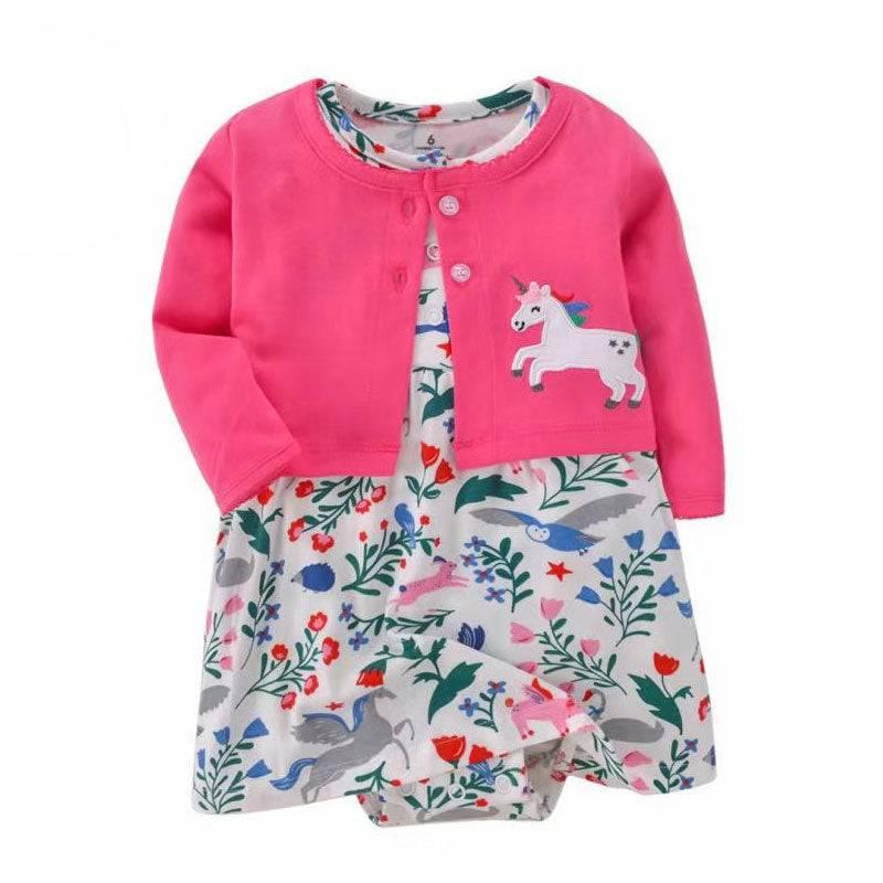 Unicorn Dress With Bodysuit Accompanied By Her Cardigan - Unicorn