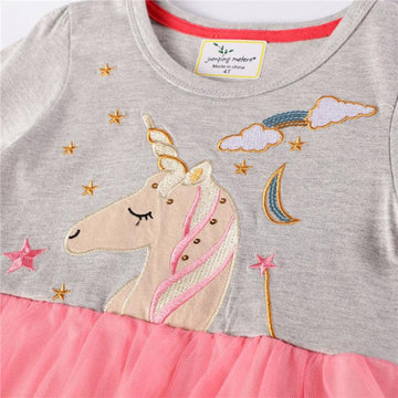 Pink & gray unicorn dress