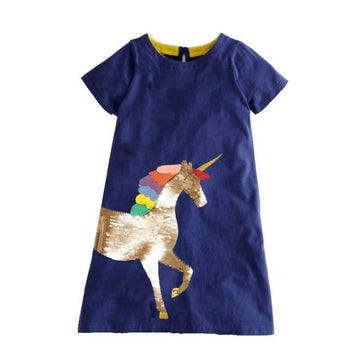Vestido de unicornio azul marino - Unicornio