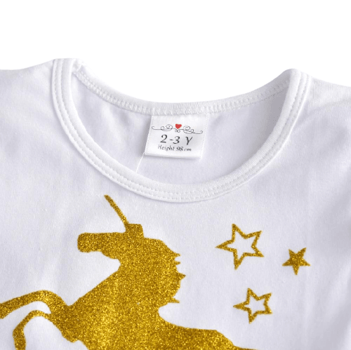 Vestido dorado de unicornio giratorio - Unicornio