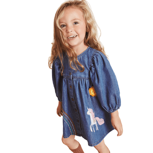 dollhouse Girls' Denim Casual Dress - Long Sleeve Jean Dress for Girls -  Winter Holiday Dresses for Girls (7-16), Dark, 14-16 : Amazon.in: Clothing  & Accessories