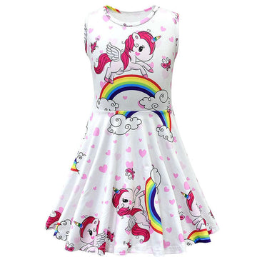 Vestido de unicornio de seda para niña