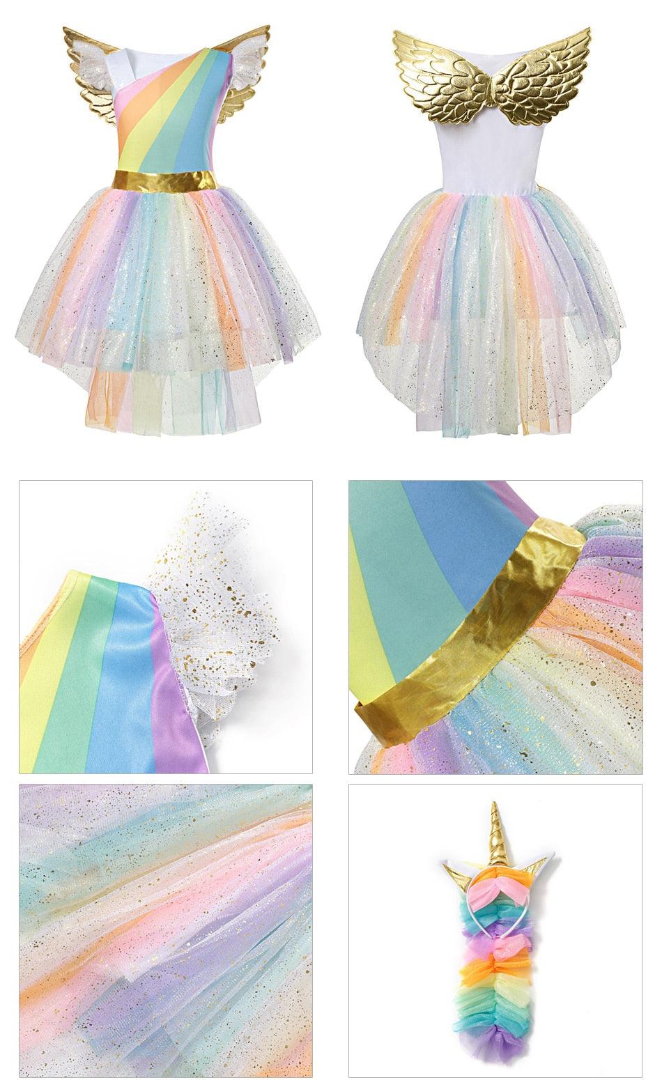 Girl unicorn bird dress iridescent color