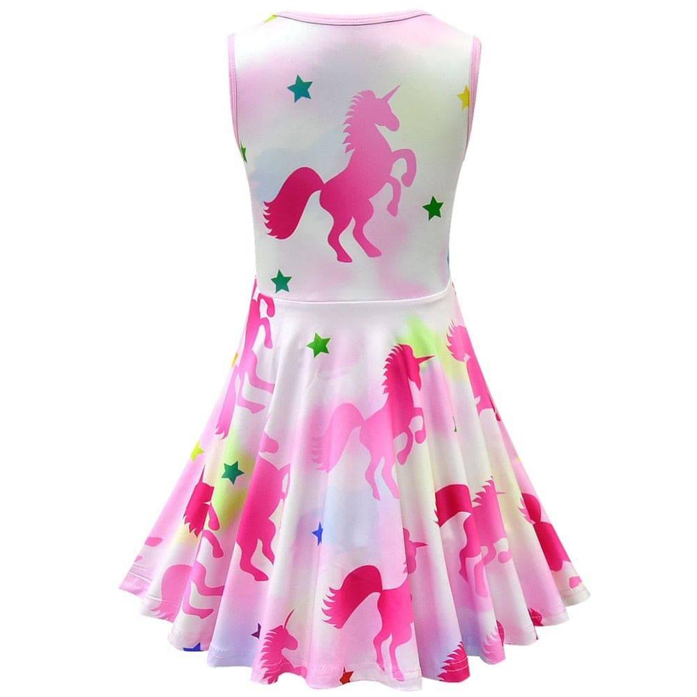 Gradient Pink Unicorn Dress for Girls - Unicorn