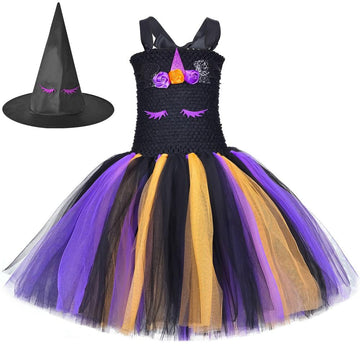 Unicorn witch backless dress for girls