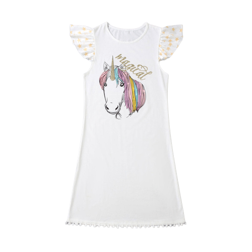 Mother daughter baby fringed unicorn dresses - unicorn
