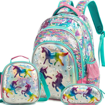 Backpack 3 in 1 turquoise/pink unicorn
