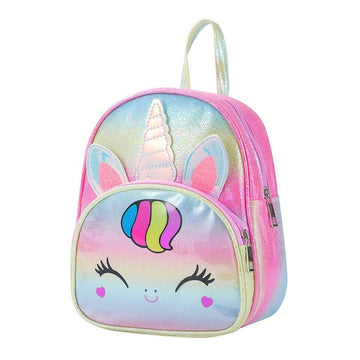 Pink iridescent unicorn backpack