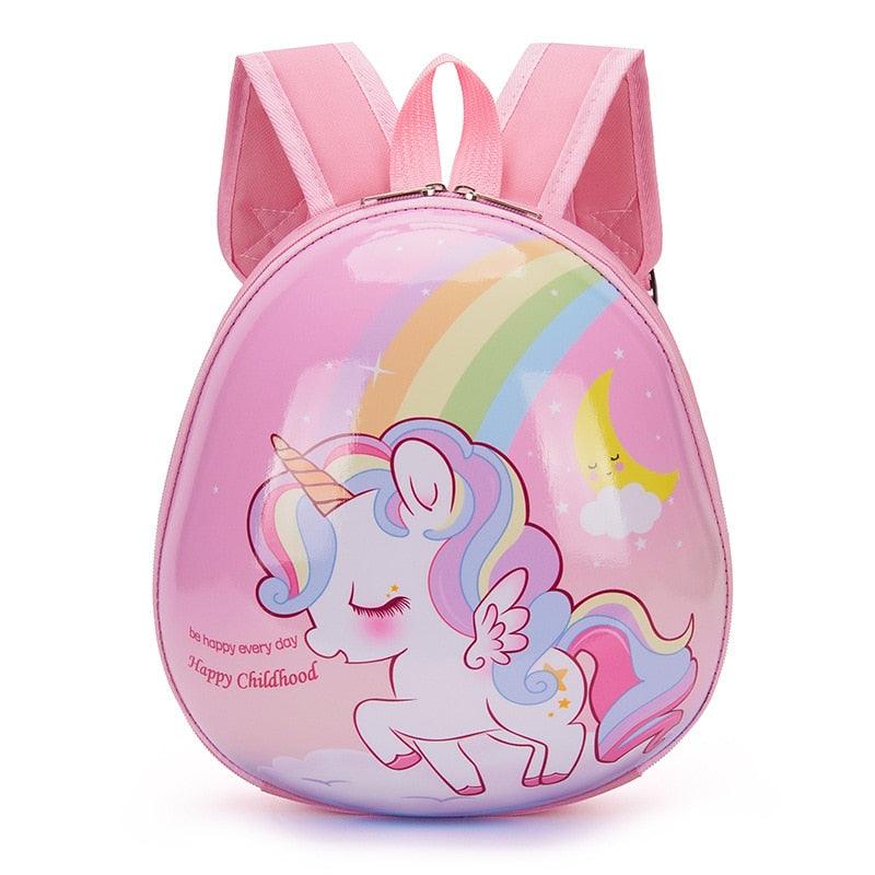 Eggshell style unicorn backpack pink
