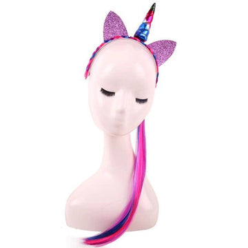 Unicorn headband with fake hair