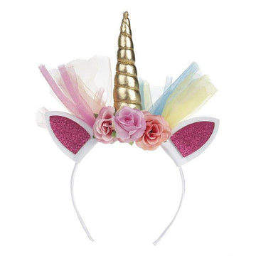 Girl's gold unicorn headband