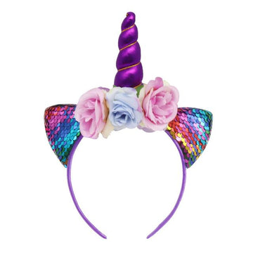 Purple unicorn sequin headband