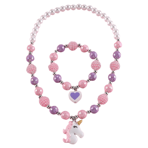 Conjunto de joyas de perlas de unicornio - Unicornio