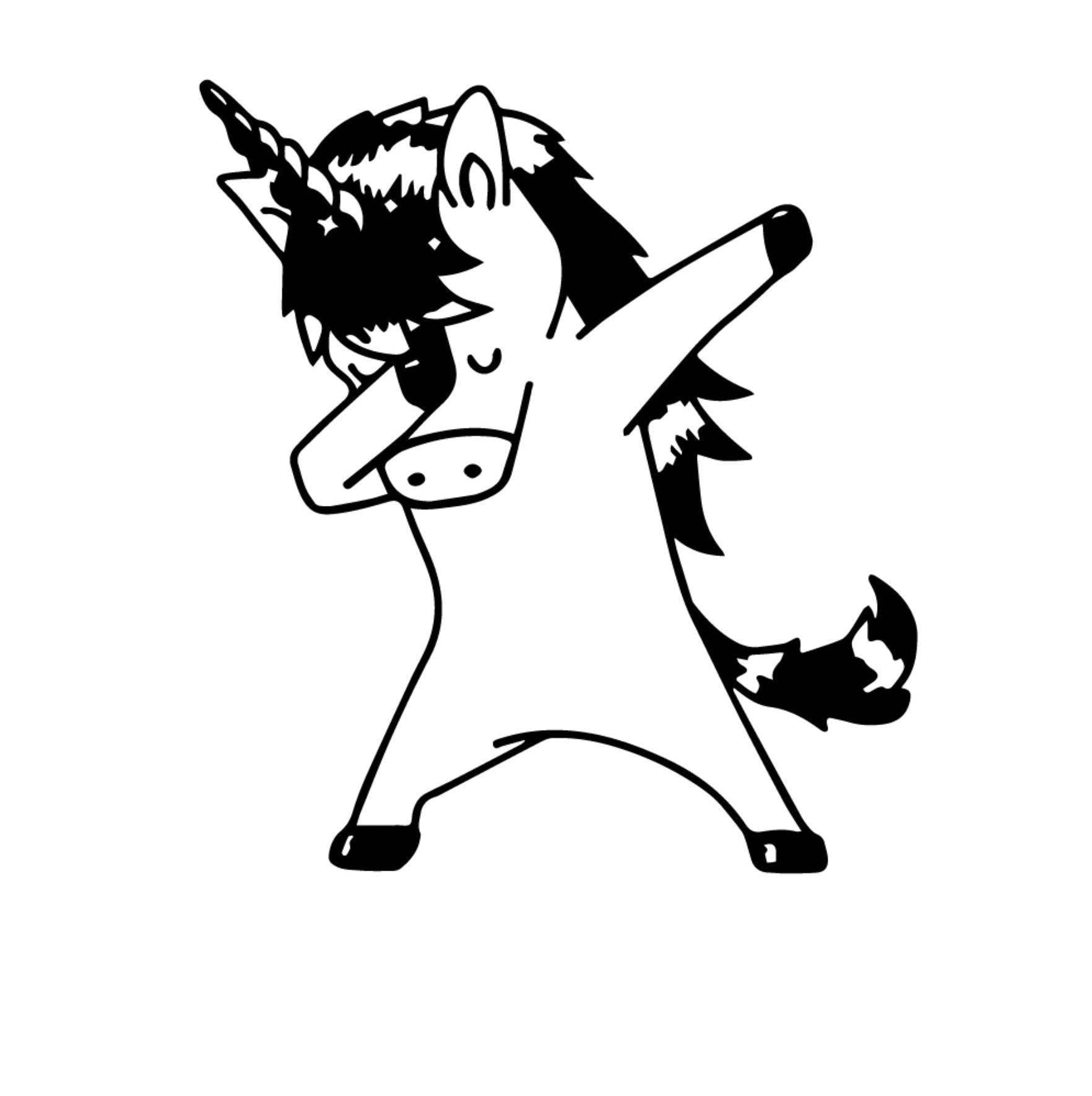 Unicorn Who Dab Stickers Monochrome - A Unicorn