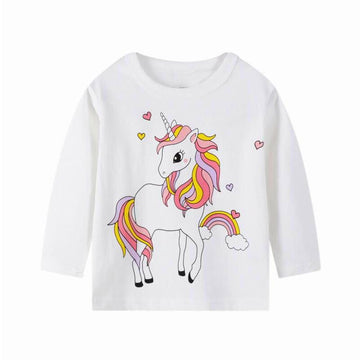 Camiseta Niña Unicornio Blanca