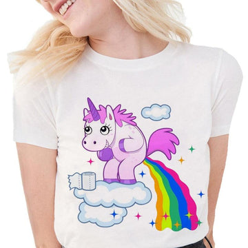 Camiseta Mujer Farting Unicornio