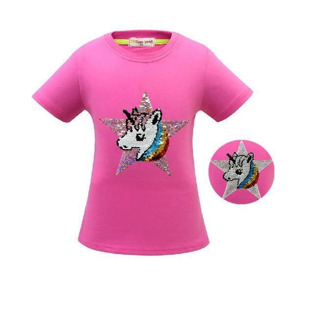Unicorn Sequins Girl T-shirt - Unicorn