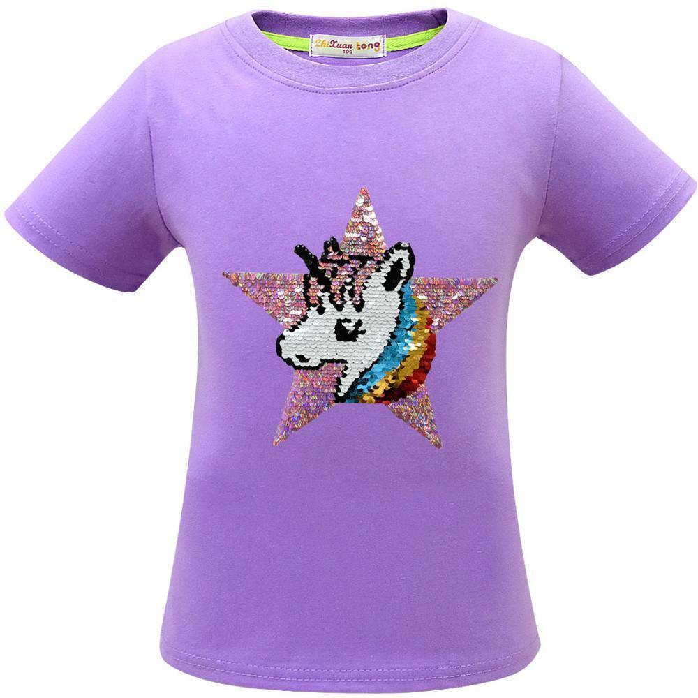 T shirt Licorne Sequins Fille Une Licorne