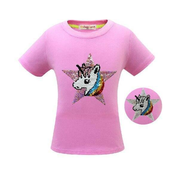 Flippy Sequin Unicorn Short Sleeve Shirt for Girls : : Clothing,  Shoes & Accessories