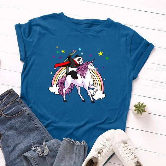Unicorn Panda T-shirt for Women - Unicorn