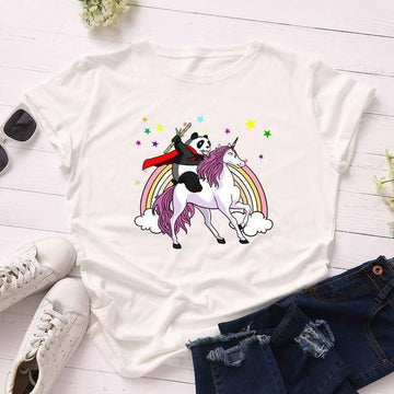 T-shirt Panda Licorne Femme