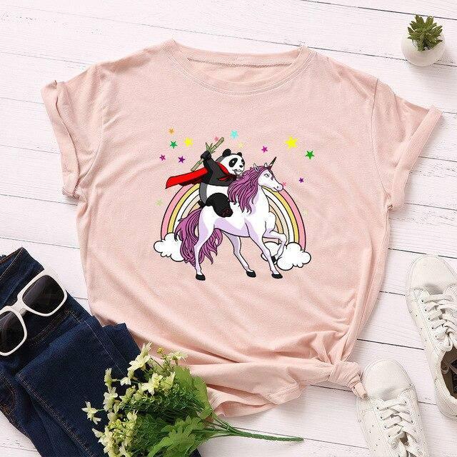 Unicorn Panda T-shirt for Women - Unicorn