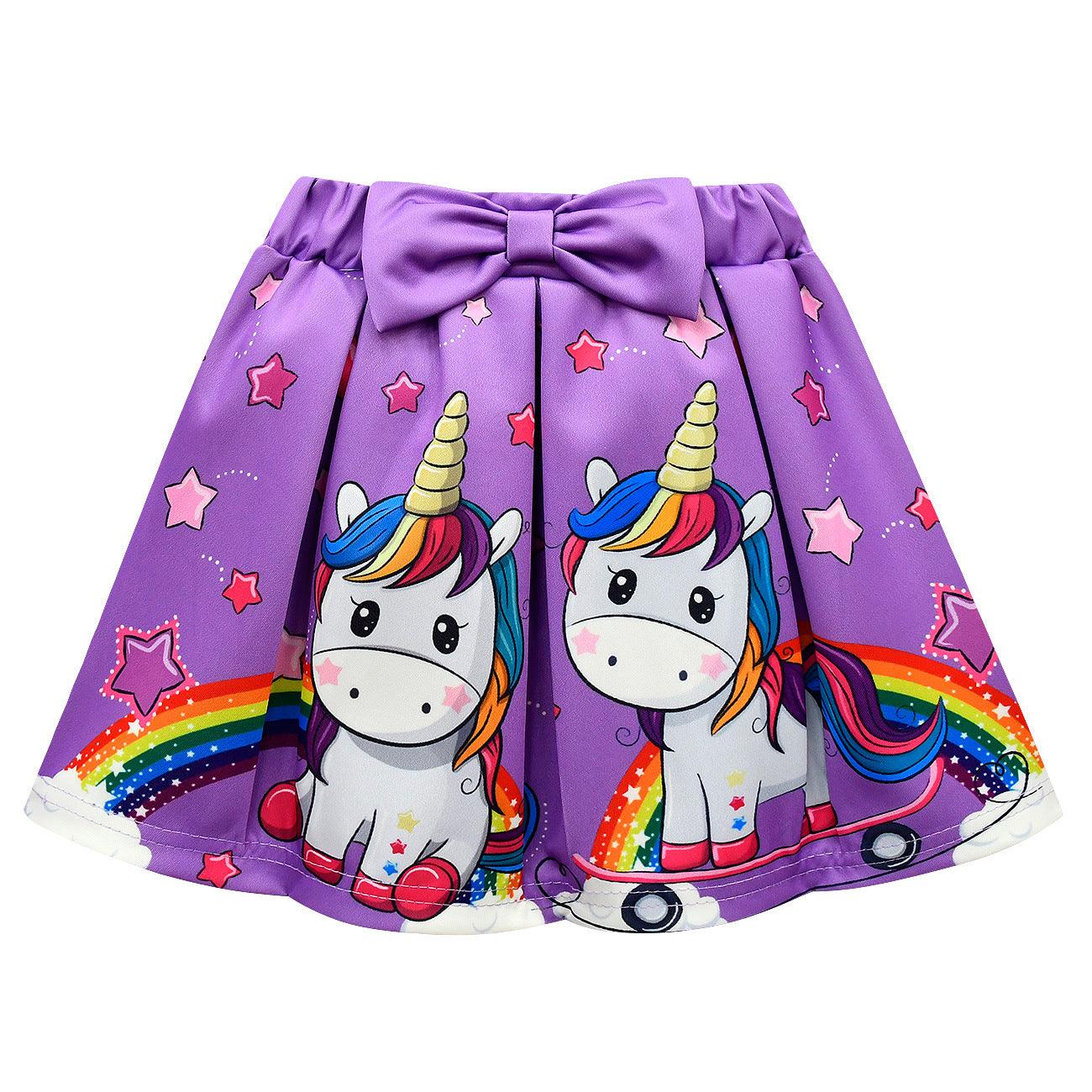 falda morada tema unicornio