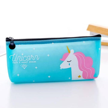 Turquoise Unicorn Pencil Case - Unicorn