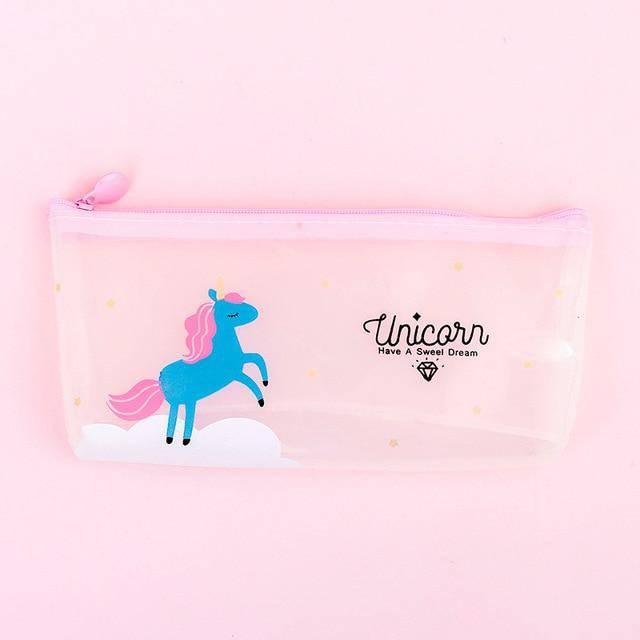 Estuche de lápices de unicornio Chica transparente - Un unicornio