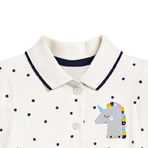 Unicorn tunic with polka dots for girls