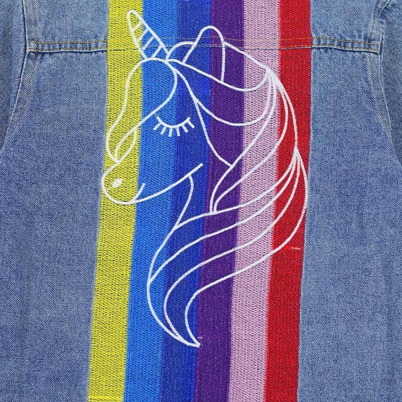Unicorn and Rainbow Jean Jacket - Unicorn