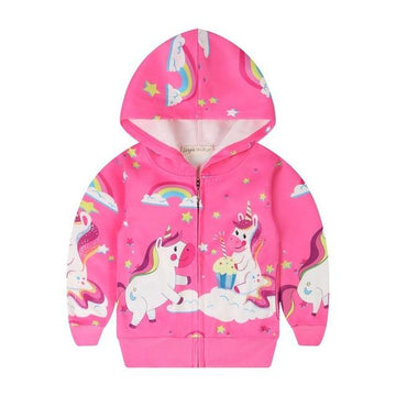 Girls' Kawai unicorn zipped jacket